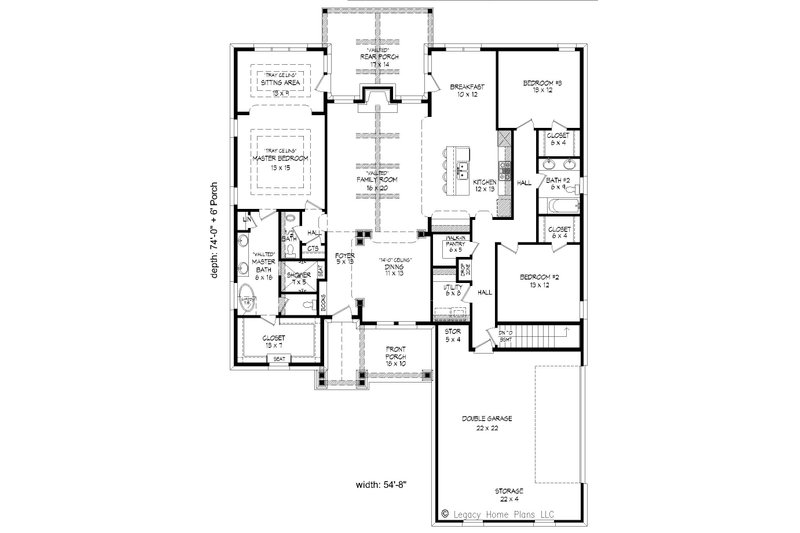 Architectural House Design - Floor Plan - Main Floor for Craftsman House Plan #932-582 - 3 bed, 2.5 bath