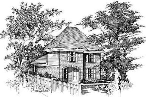 Exterior - Front Elevation for Cottage House Plan #329-172 - 3 bed, 2 bath