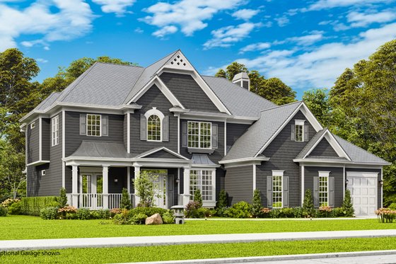 Exterior - Front Elevation 9 for Traditional House Plan #54-324 - 5 bed, 4 bath