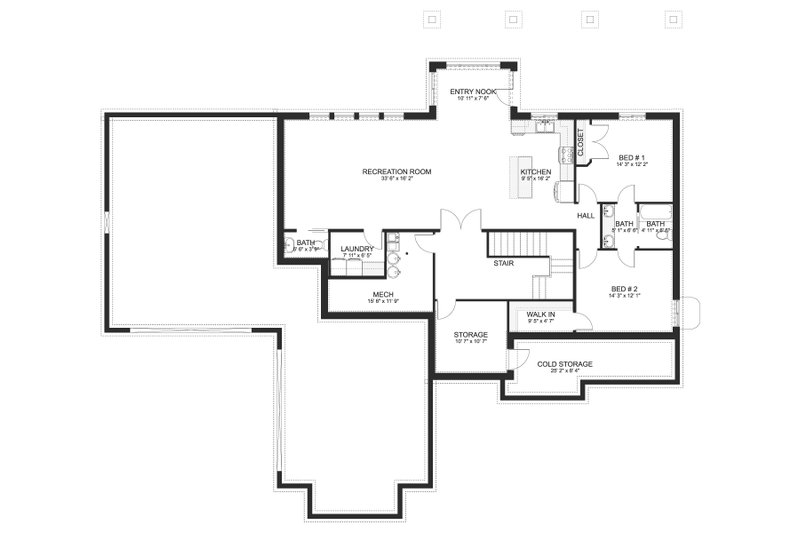 Dream House Plan - Floor Plan - Lower Floor for Traditional House Plan #1060-344 - 4 bed, 2.5 bath