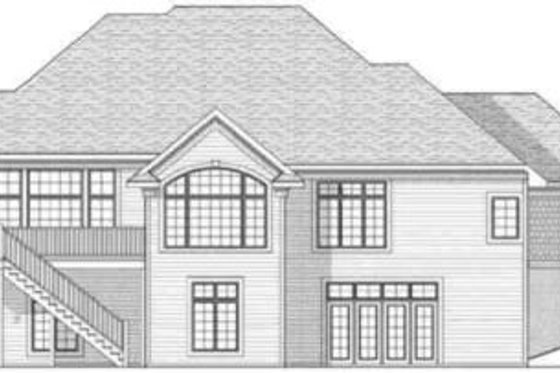 Exterior - Rear Elevation for European House Plan #70-585 - 2 bed, 1.5 bath