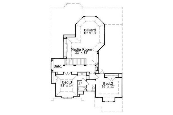 Floor Plan - Upper Floor for European House Plan #411-859 - 4 bed, 3.5 bath