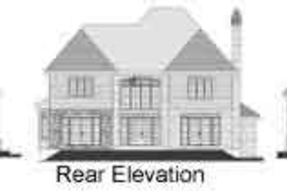 Exterior - Rear Elevation for European House Plan #138-171 - 4 bed, 2.5 bath