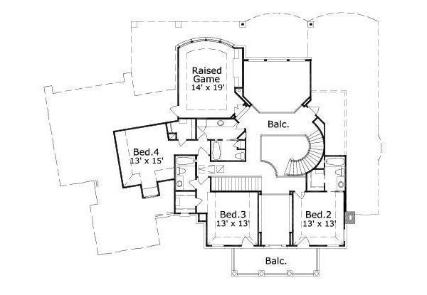 Colonial Floor Plan - Upper Floor Plan #411-806