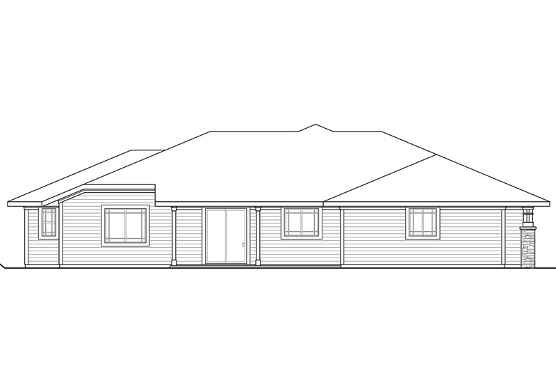 Home Plan - Exterior - Rear Elevation for Craftsman House Plan #124-687 - 3 bed, 2.5 bath