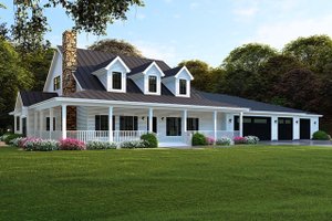 Exterior - Front Elevation 4 for Farmhouse House Plan #923-105 - 4 bed, 4 bath