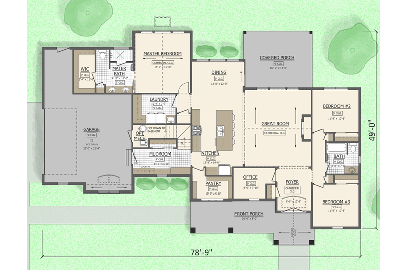 House Plan Design - Floor Plan - Main Floor for Farmhouse House Plan #1089-9 - 3 bed, 3 bath