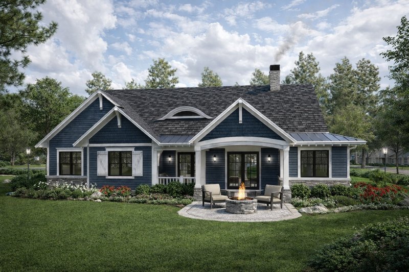 Home Plan - Exterior - Rear Elevation for Ranch House Plan #928-358 - 4 bed, 3 bath