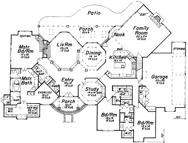 Mediterranean Floor Plan - Main Floor Plan #52-194