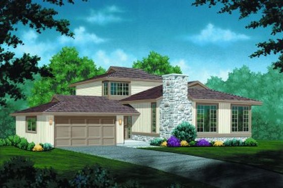 Exterior - Front Elevation for Traditional House Plan #47-394 - 3 bed, 3 bath
