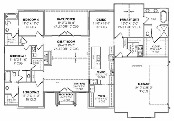 European Floor Plan - Main Floor Plan #1096-148