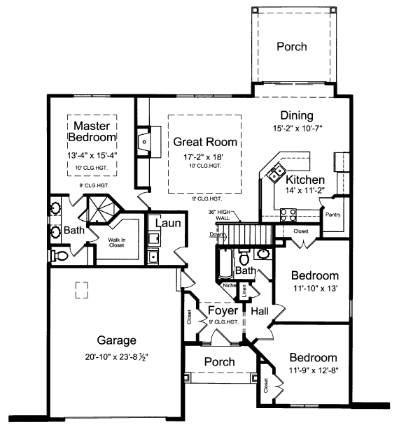 Architectural House Design - Traditional Floor Plan - Main Floor Plan #46-458