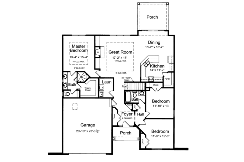 Traditional Style House Plan - 3 Beds 2 Baths 1809 Sq Ft Plan #46-458 