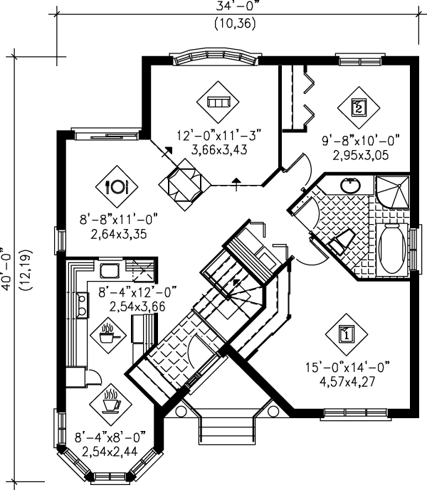 Cottage Floor Plan - Main Floor Plan #25-1202