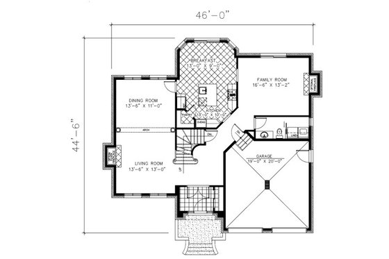 Floor Plan - Main Floor for European House Plan #138-329 - 4 bed, 2.5 bath