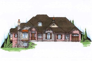 European Exterior - Front Elevation Plan #5-316