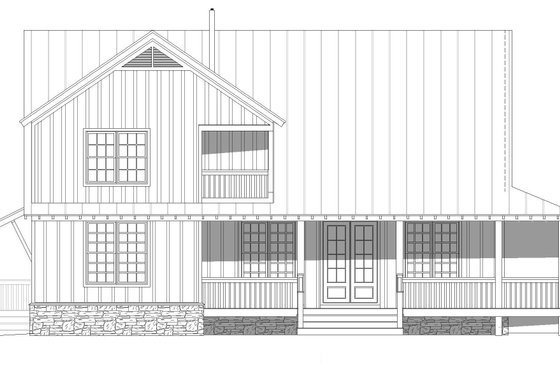 Exterior - Rear Elevation for Country House Plan #932-311 - 3 bed, 2.5 bath