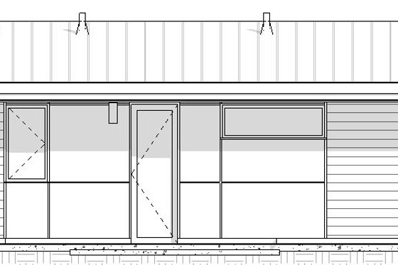 Exterior - Rear Elevation 1 for Modern House Plan #895-152 - 1 bed, 1 bath