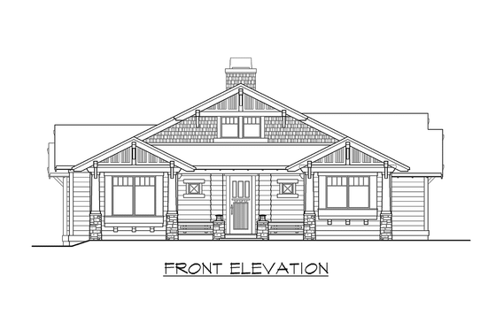 Exterior - Other Elevation for Craftsman House Plan #132-197 - 2 bed, 2 bath