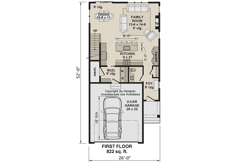 Home Plan - Floor Plan - Main Floor for Farmhouse House Plan #51-1517 - 4 bed, 2.5 bath