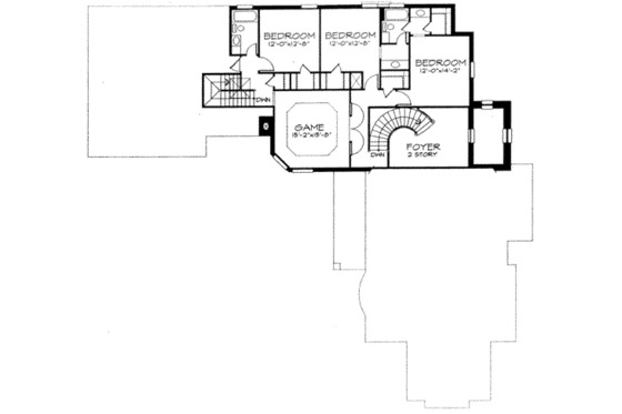 Floor Plan - Upper Floor for European House Plan #141-113 - 4 bed, 4.5 bath