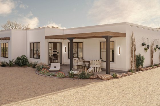 Exterior - Other Elevation for Adobe / Southwestern House Plan #455-572 - 3 bed, 2 bath