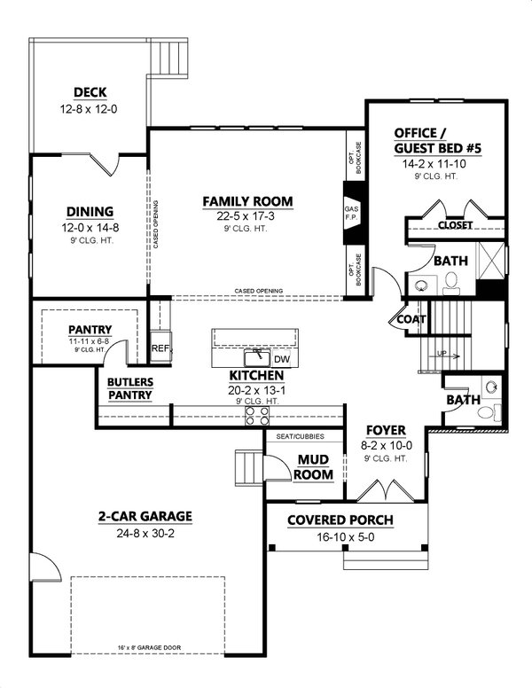 Craftsman Floor Plan - Main Floor Plan #1080-21