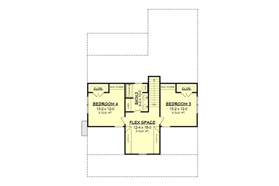 Floor Plan - Upper Floor for Farmhouse House Plan #430-198 - 4 bed, 3 bath