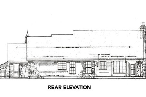 Exterior - Rear Elevation for European House Plan #310-655 - 3 bed, 2 bath