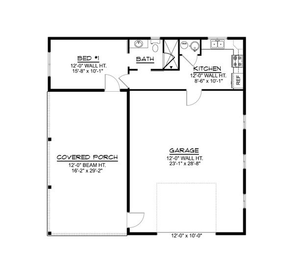 House Blueprint - Ranch Floor Plan - Main Floor Plan #1064-386