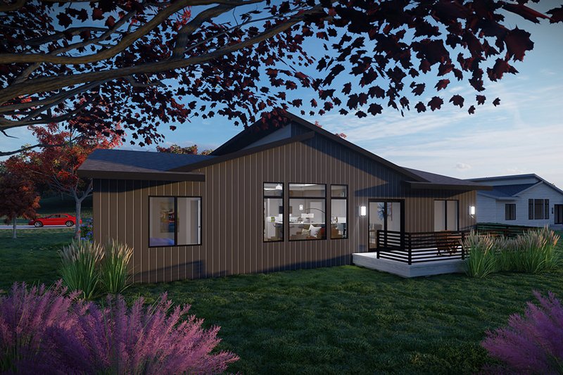 House Design - Exterior - Rear Elevation for Modern House Plan #70-1545 - 3 bed, 2 bath