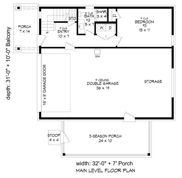 Contemporary Floor Plan - Main Floor Plan #932-560