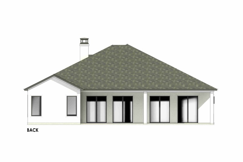 House Plan Design - Exterior - Rear Elevation 1 for Mediterranean House Plan #1096-88 - 4 bed, 3 bath