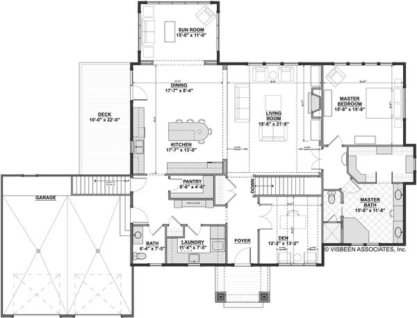 House Blueprint - Craftsman Floor Plan - Main Floor Plan #928-318