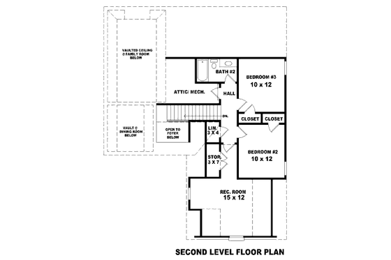 Floor Plan - Upper Floor for Traditional House Plan #81-13870 - 3 bed, 2.5 bath