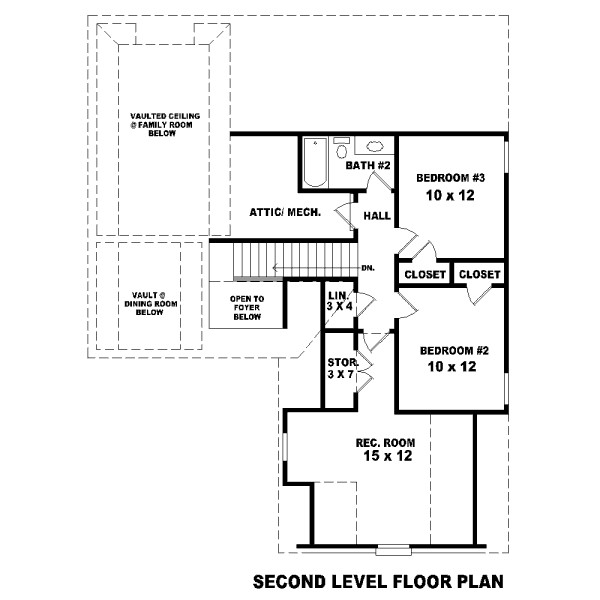 Traditional Floor Plan - Upper Floor Plan #81-13870