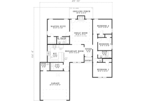 Floor Plan - Main Floor for Traditional House Plan #17-2247 - 4 bed, 2 bath