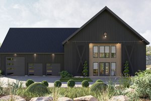 Barndominium Exterior - Front Elevation Plan #455-385