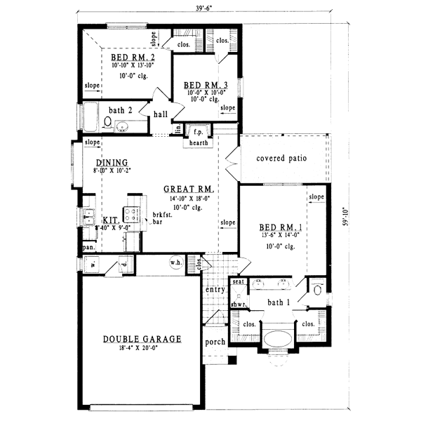 Traditional Floor Plan - Main Floor Plan #42-155