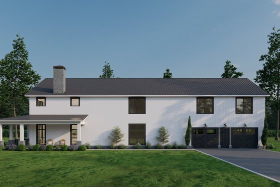 Exterior - Rear Elevation for Barndominium House Plan #923-355 - 5 bed, 5.5 bath
