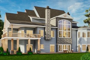 Exterior - Rear Elevation 1 for Farmhouse House Plan #119-454 - 3 bed, 3.5 bath
