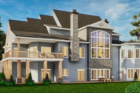 Exterior - Rear Elevation 1 for Farmhouse House Plan #119-454 - 3 bed, 3.5 bath