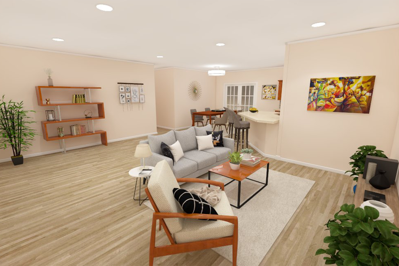 Home Plan - Interior - Family Room for Ranch House Plan #1082-10 - 3 bed, 2 bath