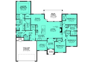 Floor Plan - Main Floor for European House Plan #430-129 - 4 bed, 2.5 bath