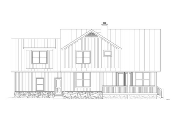 Exterior - Rear Elevation for Country House Plan #932-327 - 3 bed, 4.5 bath