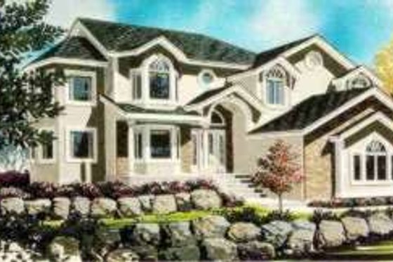 Exterior - Front Elevation for European House Plan #308-215 - 4 bed, 2.5 bath