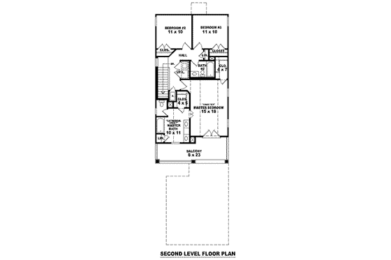 Floor Plan - Upper Floor for Traditional House Plan #81-1367 - 3 bed, 2.5 bath