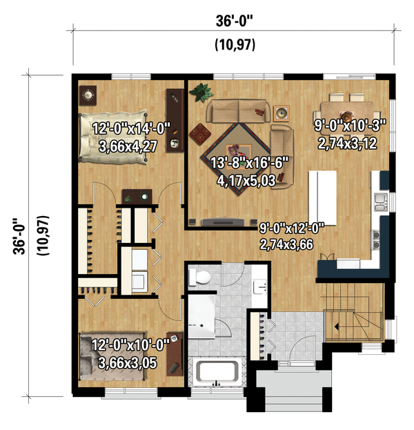 Contemporary Floor Plan - Main Floor Plan #25-4334