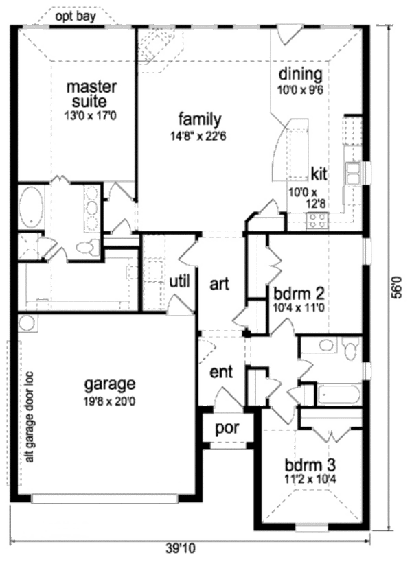 Traditional Floor Plan - Main Floor Plan #84-332