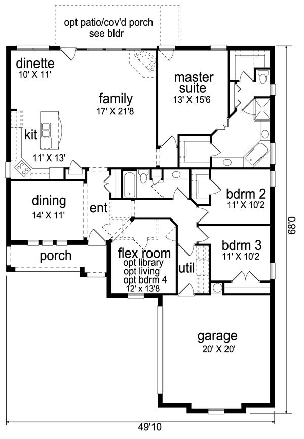 Home Plan - European Floor Plan - Main Floor Plan #84-567